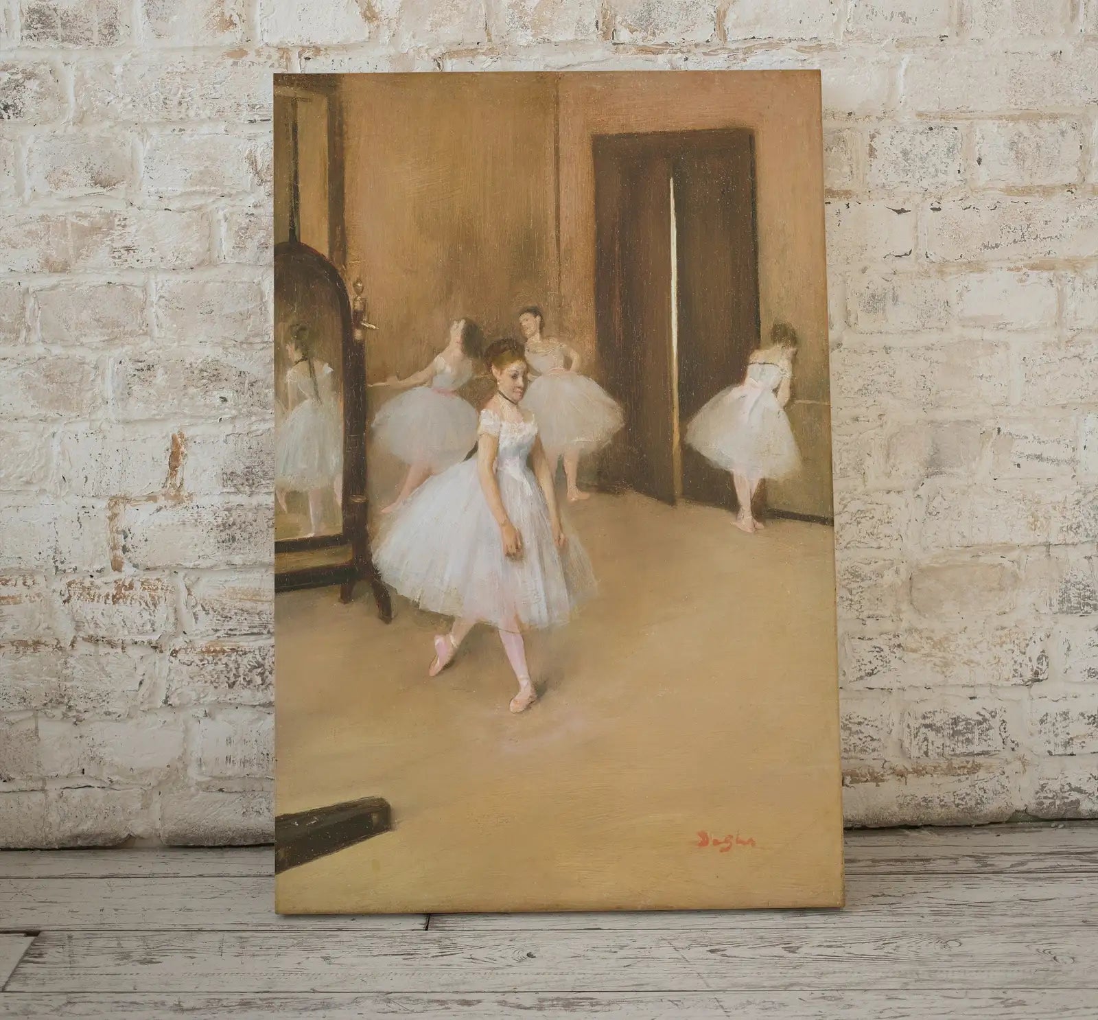 Detail view of artwork from The Dancing Class Edgar Degas Painting Famous Printable Art Print. Instant Download Degas Print Vintage Ballerina Wall Art Digital Download. (variation 1)