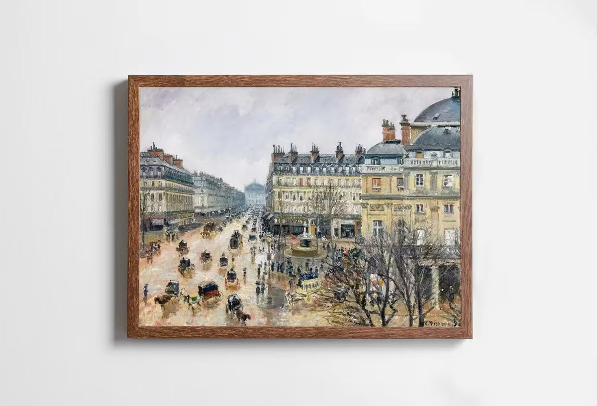 The French Theater Square in Paris Painting. Printable Famous Art Print Instant Download Vintage Cityscape View Wall Decor. Fine Art Print – Printable Wall Art