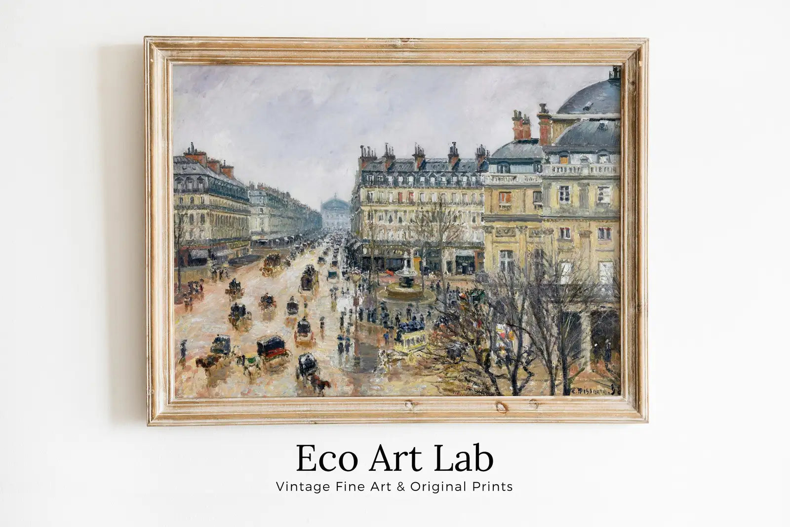 Framed view of The French Theater Square in Paris Painting. Printable Famous Art Print Instant Download Vintage Cityscape View Wall Decor. Fine Art Print – printable wall art digital download.