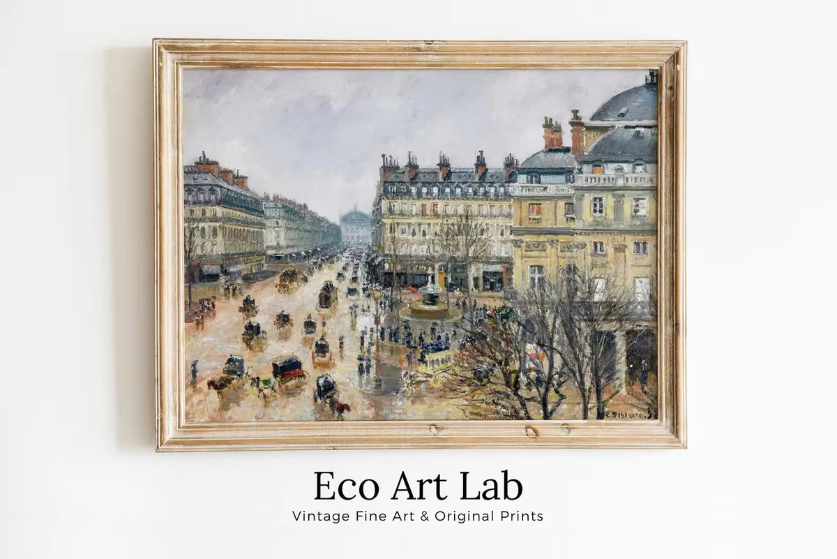 The French Theater Square in Paris Painting. Printable Famous Art Print Instant Download Vintage Cityscape View Wall Decor. Fine Art Print – Printable Wall Art