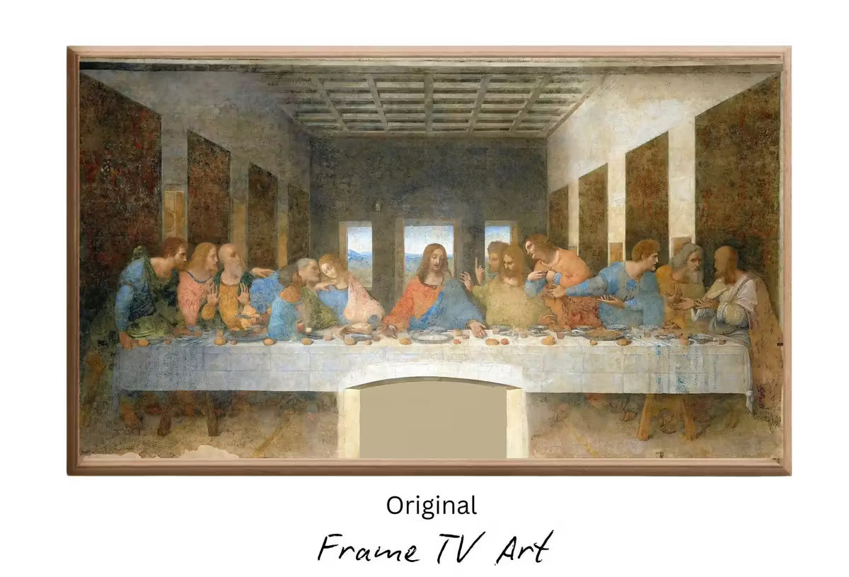 The Last Supper Wall Art – Frame TV Art 8K 4K Download – Jesus Painting Christian Artwork – Samsung Frame TV Decor – Original + AI Restored – Frame TV  Art