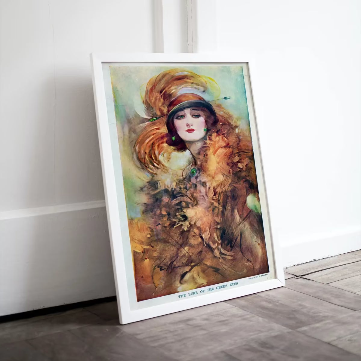 The Lure of the Green Eyes. Printable Wall Art. Vintage Woman Portrait Painting. Instant Download Vintage Decor. Exhibition Poster. – Printable Wall Art