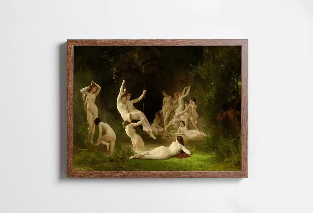 The Nymphaeum Vintage Famous Painting. Antique Greek Mythology Art Printable Digital. Ancient Greek Mythology Nude Nymphs Painting. – Printable Wall Art