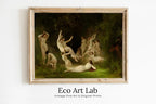 Framed view of The Nymphaeum Vintage Famous Painting. Antique Greek Mythology Art Printable Digital. Ancient Greek Mythology Nude Nymphs Painting. – printable wall art digital download.
