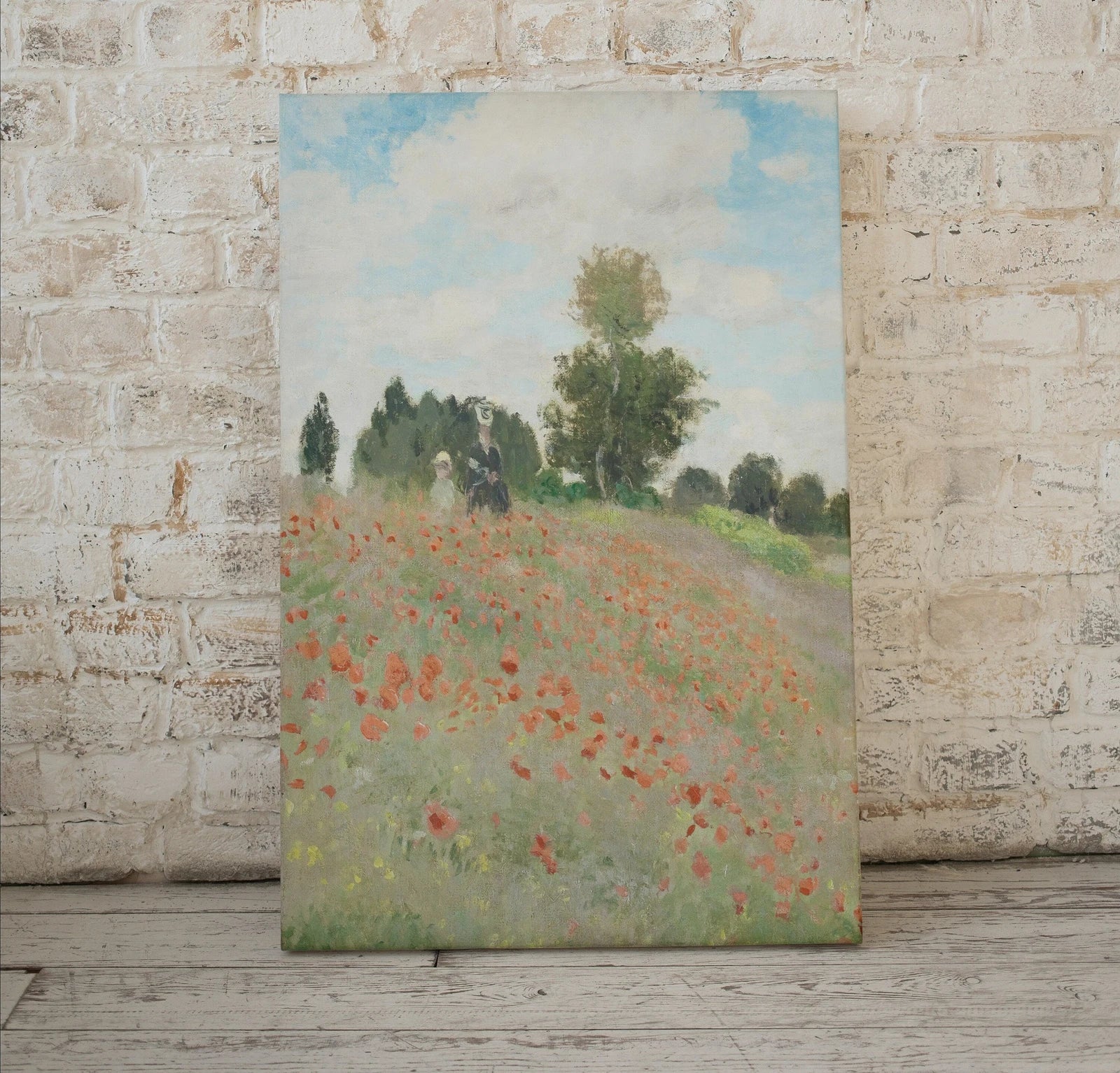 Detail view of artwork from The Poppy Field. Claude Monet Famous Painting. Monet Art. Instant Download Vintage Decor. Vintage Landscape Printable Wall Art. Spring Decor. (variation 1)