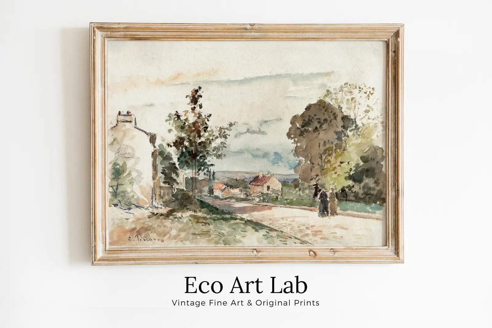 Framed view of The Road from Versailles Countryside Vintage Wall Decor. Antique Landscape Painting. Country Fine Art Print. Printable Instant Download Art – printable wall art digital download.