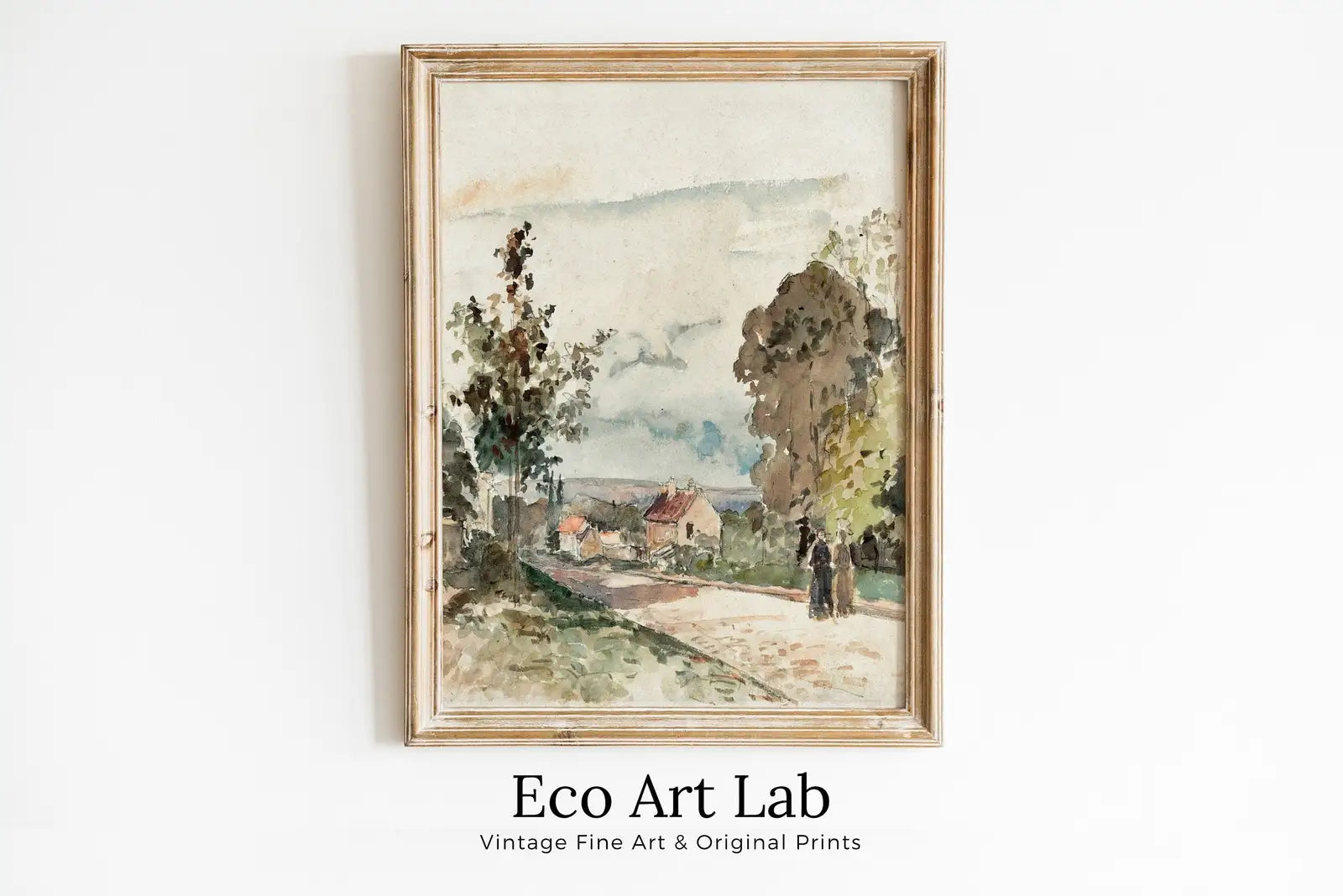 Framed view of The Road from Versailles Countryside Vintage Wall Decor. Country Fine Art Print. Antique Landscape Painting. Printable Instant Download Art – printable wall art digital download.