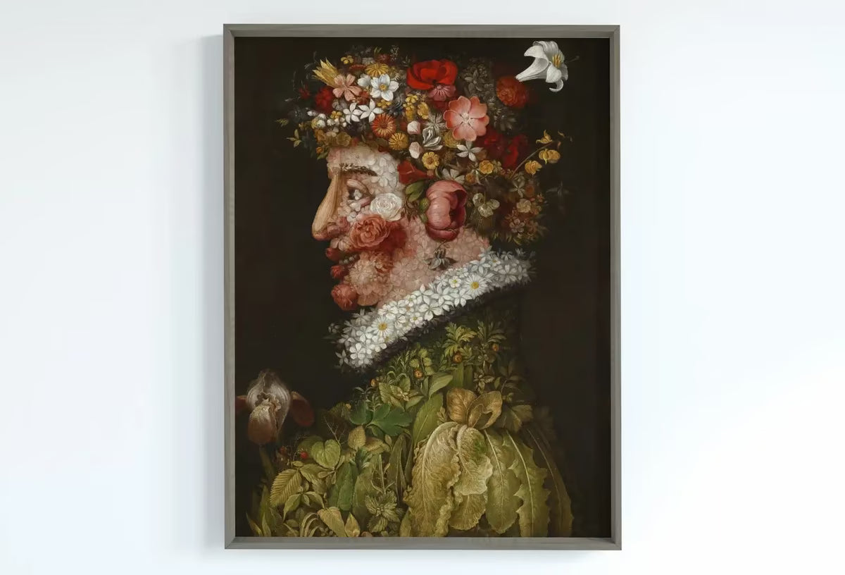 The Seasons by Giuseppe Arcimboldo. Vintage Printable Art Representing The seasons with Fruits, Flowers & Vegetables. Colorful Botanical Art – Printable Wall Art