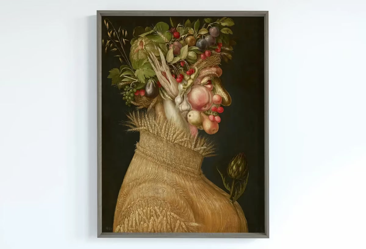 The Seasons by Giuseppe Arcimboldo. Vintage Printable Art Representing The seasons with Fruits, Flowers & Vegetables. Colorful Botanical Art – Printable Wall Art