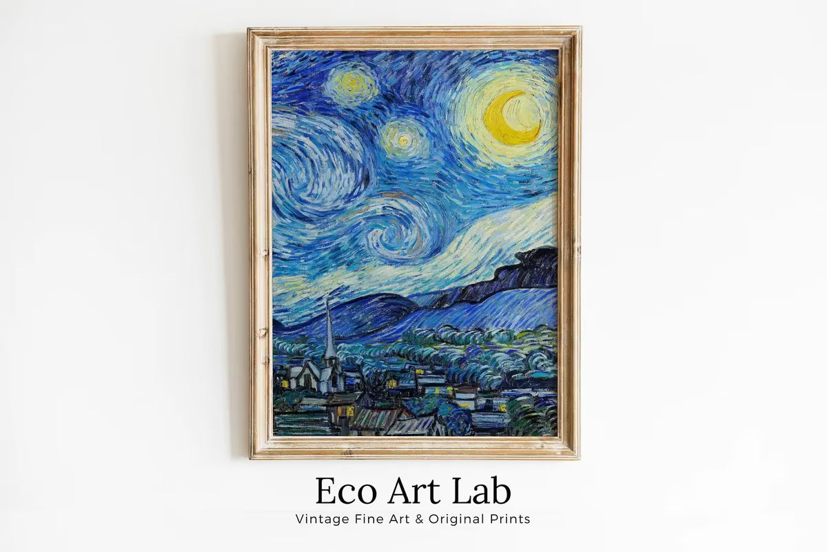 The Starry Night by Vincent van Gogh Printable Famous Art Print. Instant Download van Gogh Print Vintage Painting. Fine Art Print Wall Decor – Printable Wall Art