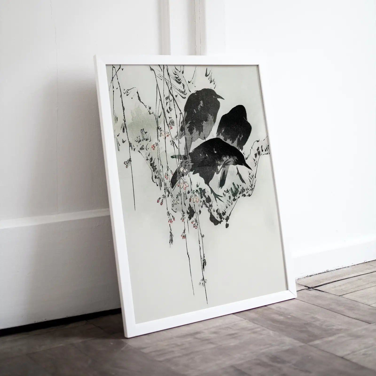 Included artwork preview showing first selection of artworks from Three Crows on a Branch. Japanese Painting Vintage Wall Art Printable Poster. 19th Century Japanese Vintage Wall Art Crow Japanese Painting.