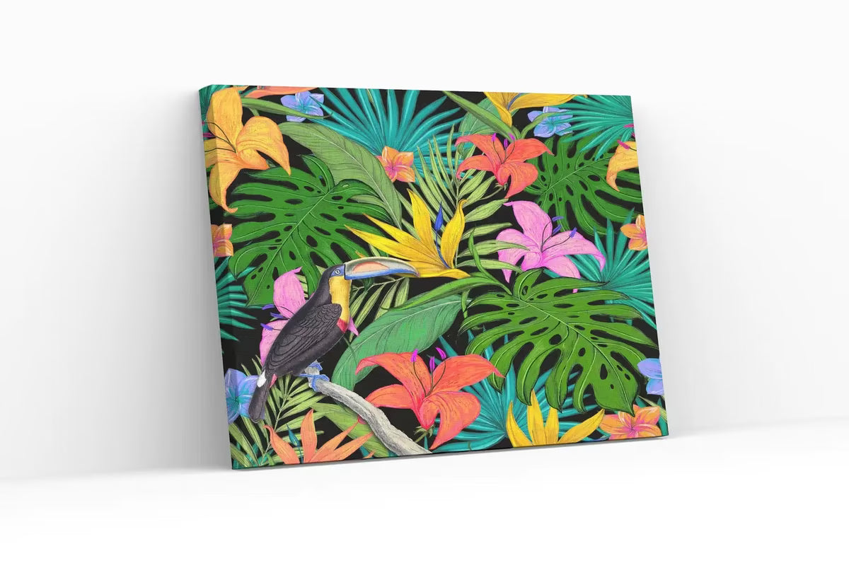 Toucan Wall Art Print, Wildlife Nature Botanical Illustration. Bright Colorful Decor. Tropical Bird Picture. Printable  – Printable Wall Art