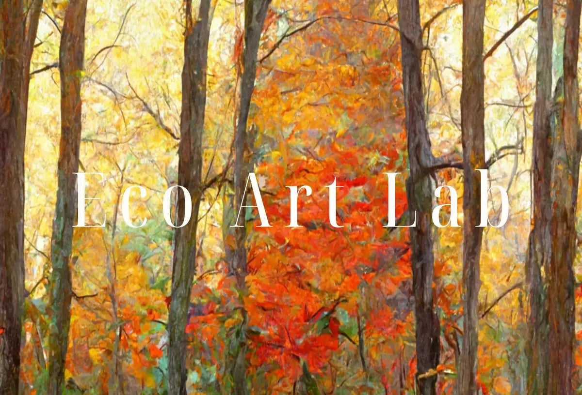 Detail view of artwork from Trail in Dense Forest Fall Landscape Painting. Printable Wall Art. Home or Office Decor. Nature Print Digital Autumn Art. Instant Download. (variation 2)