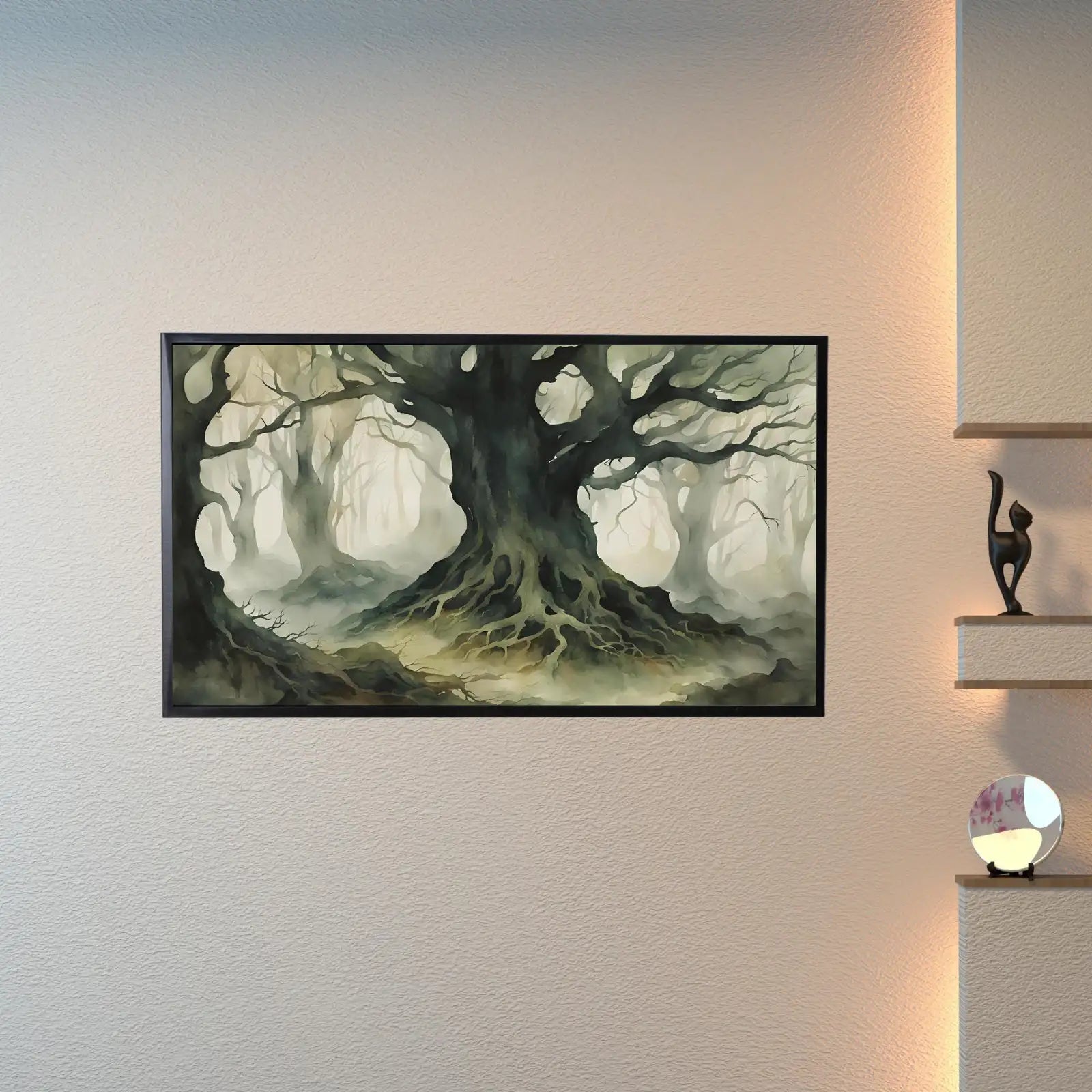Tree Roots Watercolor Painting I Dark Nature Decor for Frame TV I 4K Tree Art for Samsung Frame TV – Frame TV Digital Download Art – Digital Download