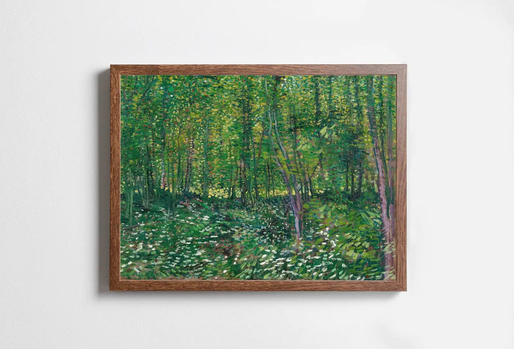 Included artwork preview showing first selection of artworks from Trees and Undergrowth by Vincent van Gogh. Famous Printable Art. Instant Download van Gogh Print. Vintage Forest Painting. Fine Art Print.
