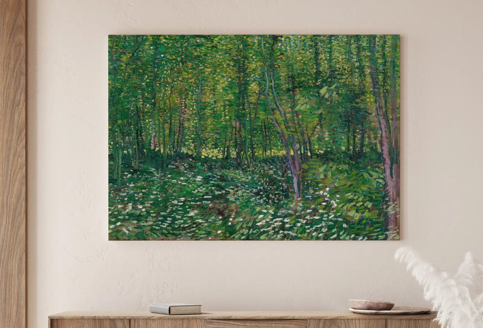 Arbres et sous-bois par Vincent van Gogh. Téléchargement instantané, tableau vintage de forêt