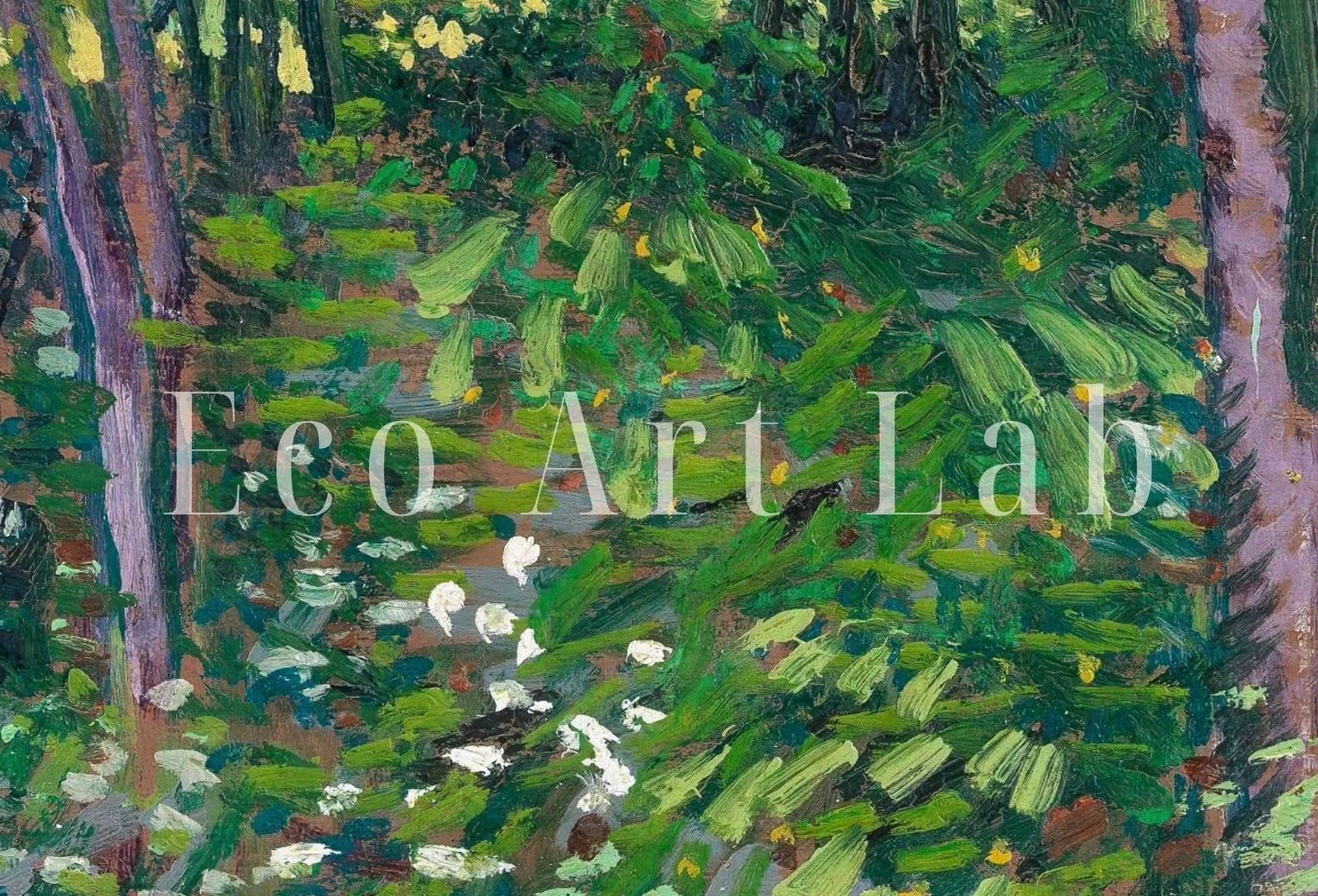Arbres et sous-bois par Vincent van Gogh. Téléchargement instantané, tableau vintage de forêt