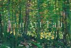 Detail view of artwork from Trees and Undergrowth by Vincent van Gogh. Famous Printable Art. Instant Download van Gogh Print. Vintage Forest Painting. Fine Art Print. (variation 2)
