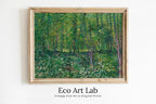 Framed view of Trees and Undergrowth by Vincent van Gogh. Famous Printable Art. Instant Download van Gogh Print. Vintage Forest Painting. Fine Art Print – printable wall art digital download.