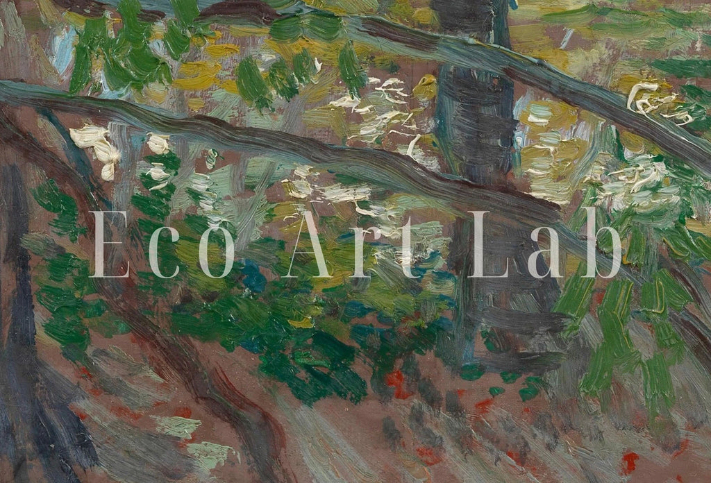 Second included artwork preview from Trees in Nederlands Vincent van Gogh Famous Printable Art. Instant Download van Gogh Print. Vintage Forest Painting. Fine Art Print featuring various scenes.