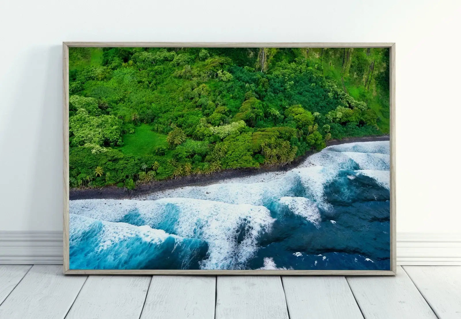 Included artwork preview showing first selection of artworks from Tropical Beach Top View Digital Home Decor. Printable Wall Art. Beach & Trees Nautical Wall Decor Blue Waves Art Prints, Coastal Wall Art.