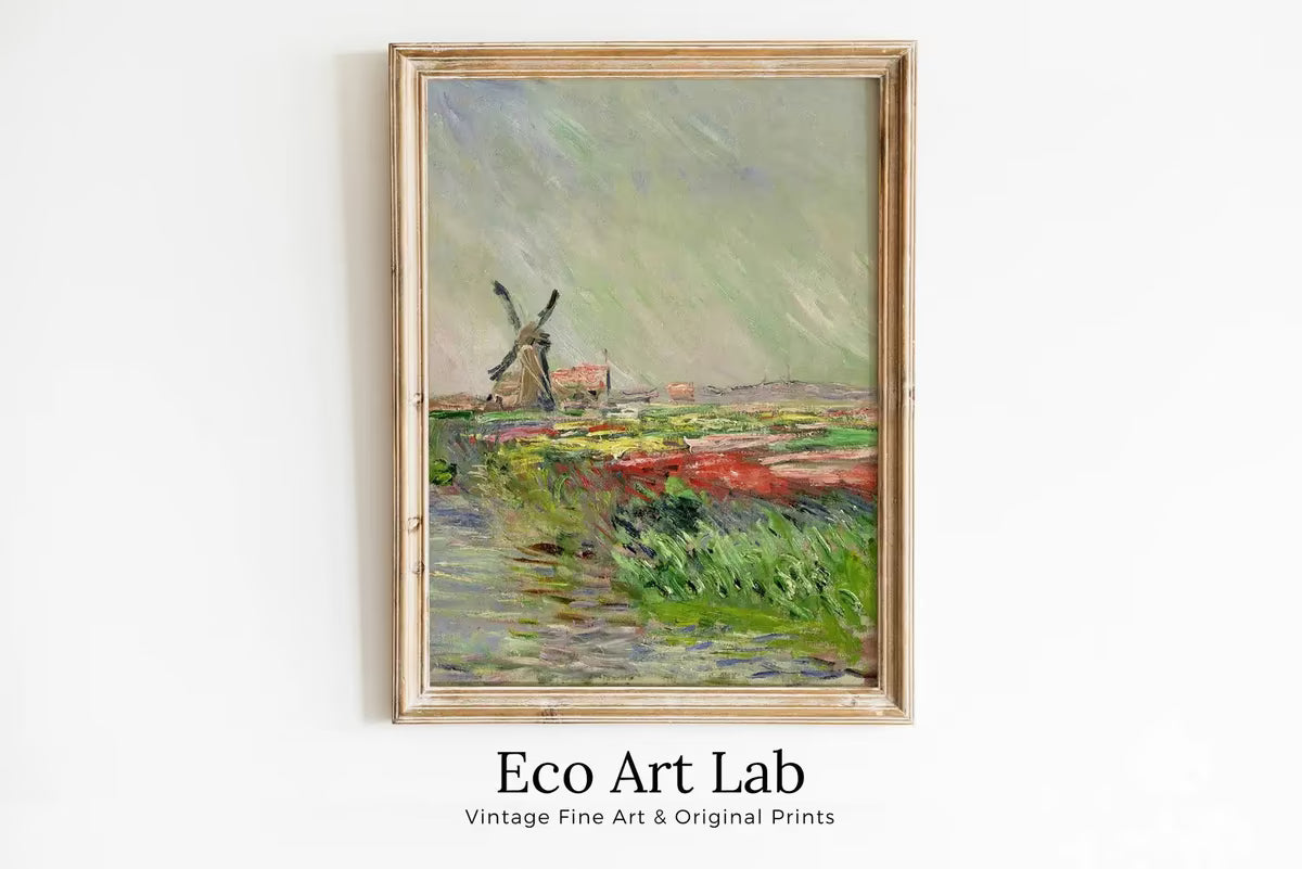 Tulip Field in Holland Claude Monet Instant Download Vintage Decor. Famous Monet Painting. Monet Landscape Printable Wall Art. Vintage Decor – Printable Wall Art