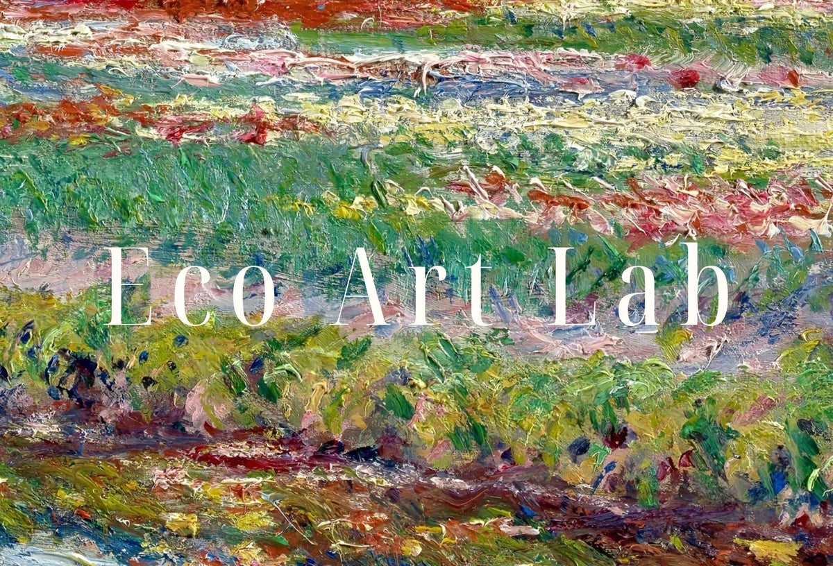 Detail view of artwork from Tulip Fields Claude Monet Painting Famous Monet Art. Instant Download Vintage Decor. Vintage Landscape Tulip Printable Wall Art Spring Decor. (variation 2)