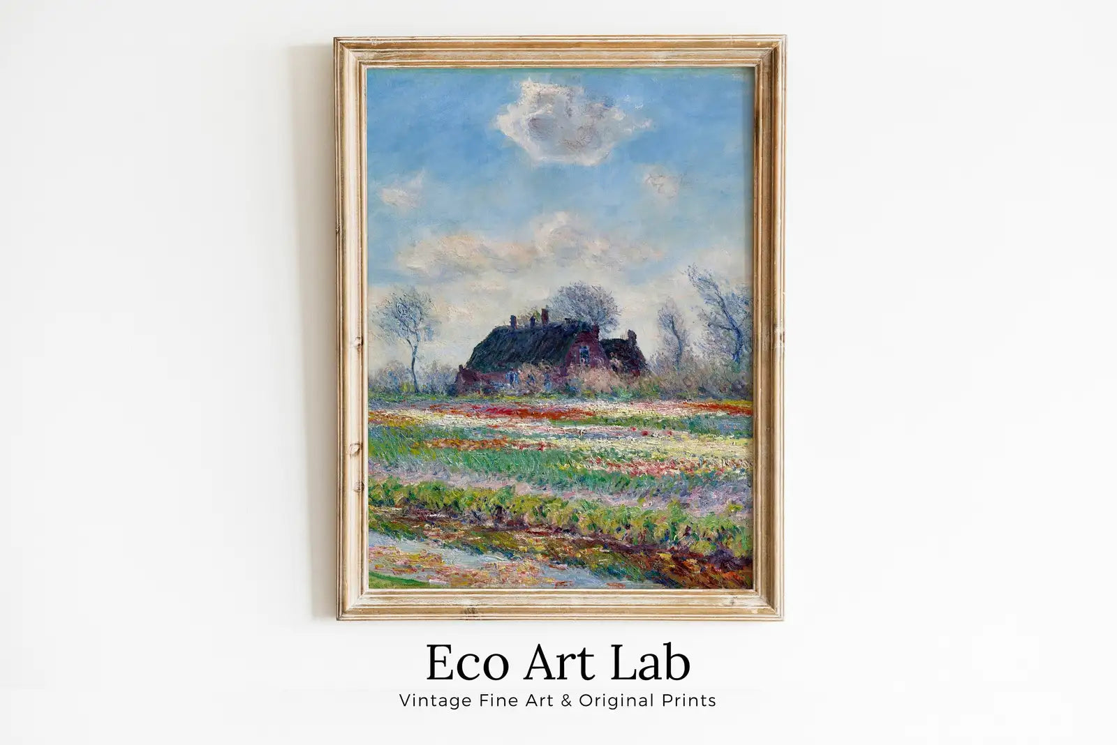Framed view of Tulip Fields Claude Monet Painting Famous Monet Art. Instant Download Vintage Decor. Vintage Landscape Tulip Printable Wall Art Spring Decor – printable wall art digital download.