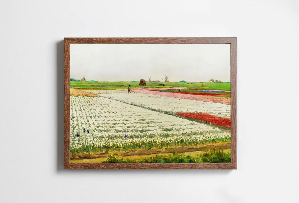 Tulips Flowers Field Famous Vintage Oil Painting. Instant Download Vintage Decor. Vintage Landscape Tulip Printable Wall Art. Spring Decor – Printable Wall Art