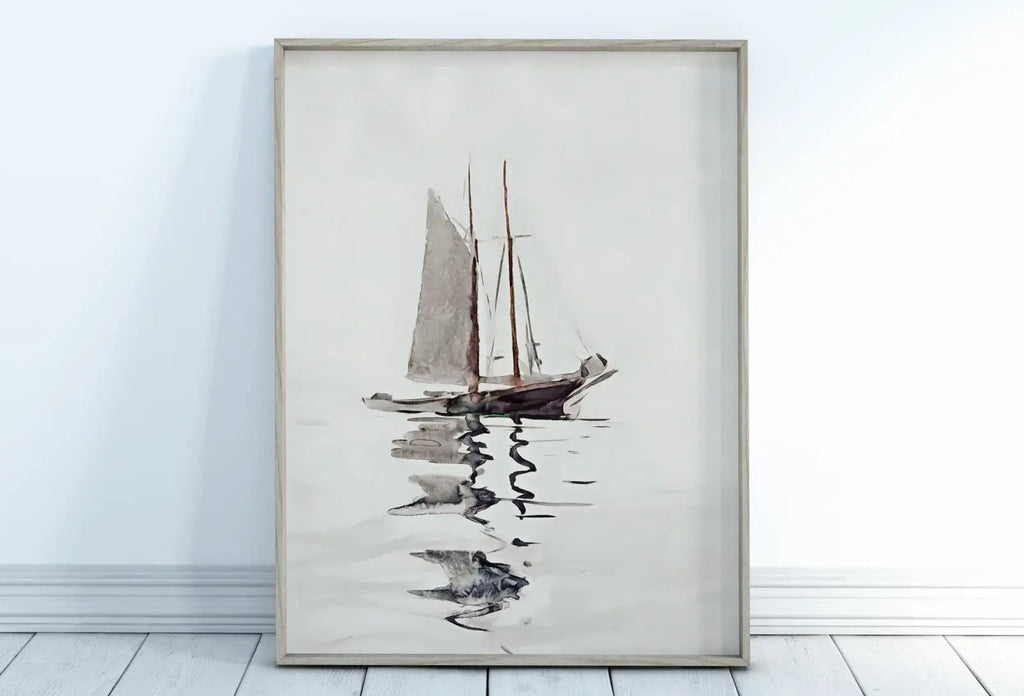 Included artwork preview showing first selection of artworks from Two Masted Schooner Boat At Sea Print, Nautical Wall Decor, Sailboat Print Boat Art, Printable Wall Art, Digital Print, Boat Print Wall Art.
