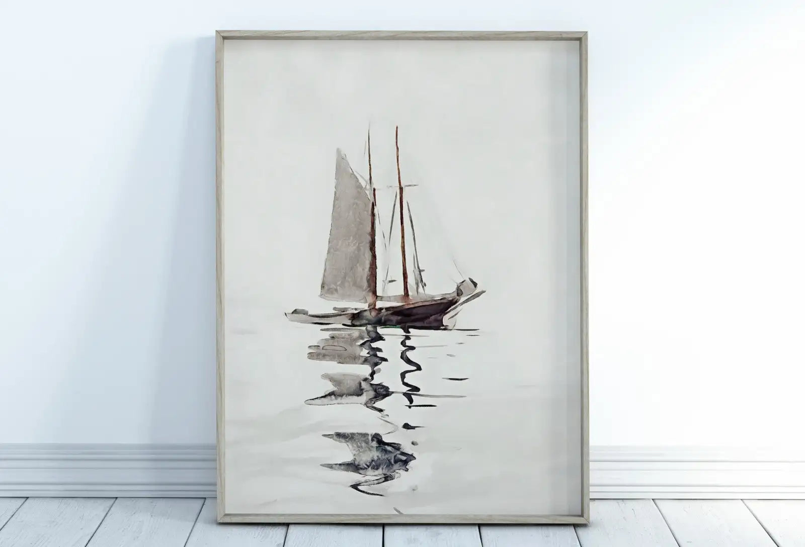 Included artwork preview showing first selection of artworks from Two Masted Schooner Boat At Sea Print, Nautical Wall Decor, Sailboat Print Boat Art, Printable Wall Art, Digital Print, Boat Print Wall Art.