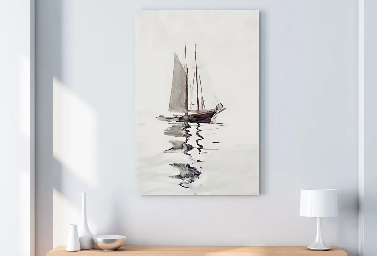 Two Masted Schooner Boat At Sea Print, Nautical Wall Decor, Sailboat Print Boat Art, Printable Wall Art, Digital Print, Boat Print Wall Art – Printable Wall Art