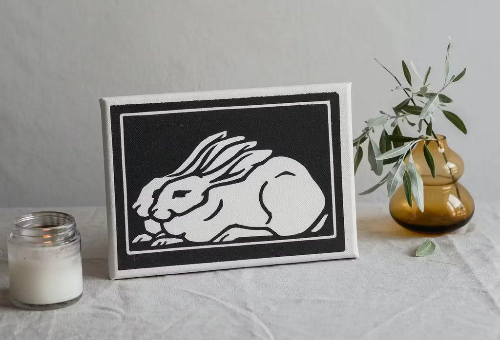 Two Rabbits Vintage Art Nouveau Print Wall Art. Instant Download Retro Rabbit Painting Julie De Graag Printable Wall Art, Art Nouveau Poster – Printable Wall Art