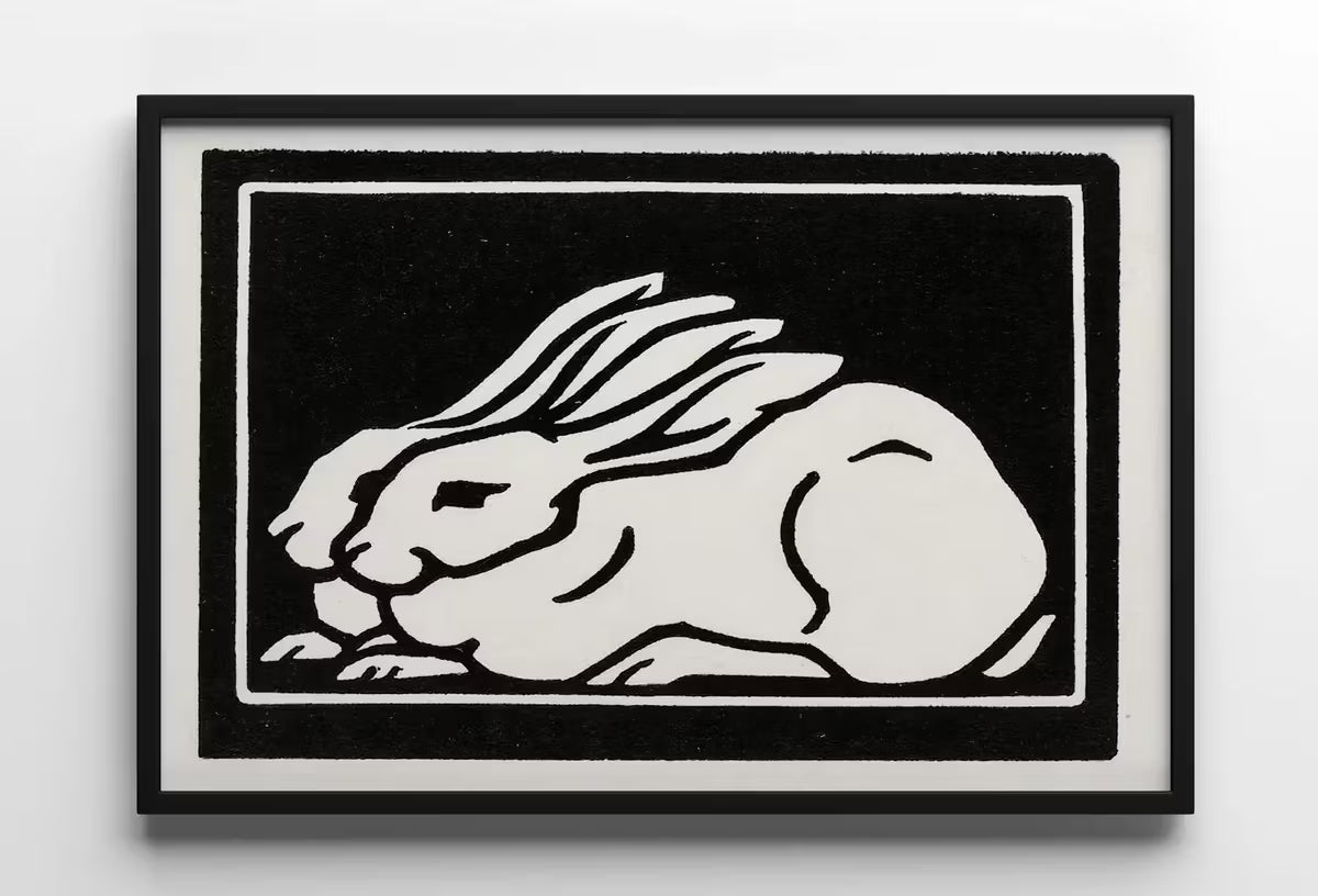 Two Rabbits Vintage Art Nouveau Print Wall Art. Instant Download Retro Rabbit Painting Julie De Graag Printable Wall Art, Art Nouveau Poster – Printable Wall Art