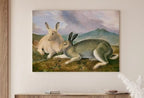 Two Rabbits Wall Art Vintage Painting. Vintage Animal Print. Printable Wall Art, . Rabbit Painting Digital Art. Nature Print – Printable Wall Art