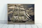 USS Constitution "Old Ironsides" Sailing Ship at Full Sail. Sailboat Print, Printable Wall Art Digital Print, Nautical Wall Decor Boat Print – Printable Wall Art