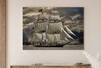 USS Constitution "Old Ironsides" Sailing Ship at Full Sail. Sailboat Print, Printable Wall Art Digital Print, Nautical Wall Decor Boat Print – Printable Wall Art