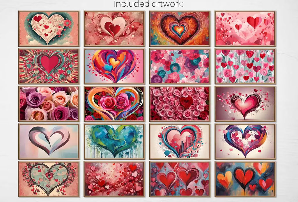 Valentines Day Decor. Set of 40 Samsung Valentines Frame TV 4K Art. Love and Romantic TV Art. Instant Download – Frame TV Art Set