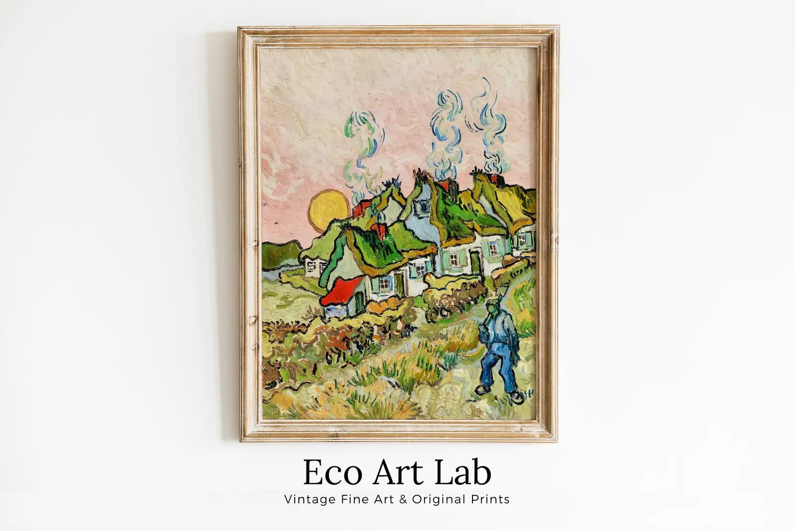 Van Gogh Houses and Figure Painting Printable Famous Print. Instant Download. Farmhouse van Gogh Print. Vintage Fine Art Digital Download – Printable Wall Art Digital Download – Digital Download
