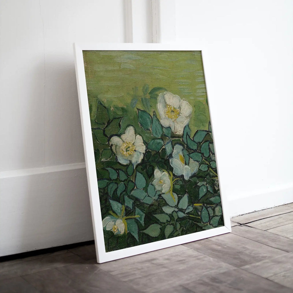 Included artwork preview showing first selection of artworks from van Gogh Wild Roses Famous Painting Art Print. Instant Download Printable van Gogh Fine Art. Vintage Botanical Art. White Roses Painting.