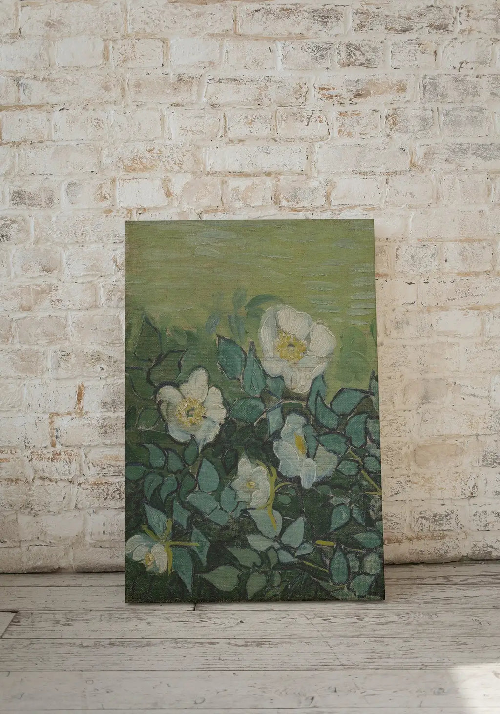 Detail view of artwork from van Gogh Wild Roses Famous Painting Art Print. Instant Download Printable van Gogh Fine Art. Vintage Botanical Art. White Roses Painting. (variation 1)
