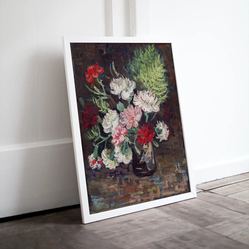 Included artwork preview showing first selection of artworks from Vase with Carnations Painting, Famous van Gogh Art Print. Instant Download Printable van Gogh Fine Art. Vintage Still Life Flowers Painting.