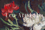 Detail view of artwork from Vase with Carnations Painting, Famous van Gogh Art Print. Instant Download Printable van Gogh Fine Art. Vintage Still Life Flowers Painting. (variation 2)