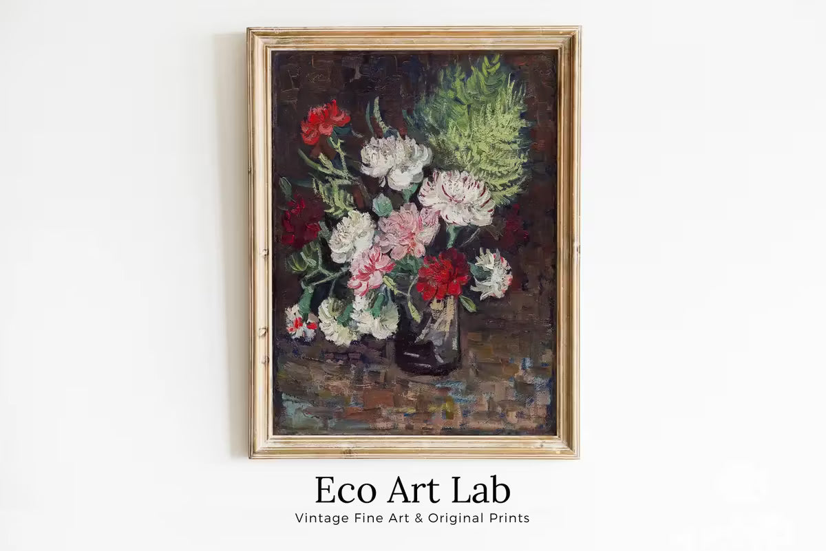 Vase with Carnations Painting, Famous van Gogh Art Print. Instant Download Printable van Gogh Fine Art. Vintage Still Life Flowers Painting – Printable Wall Art