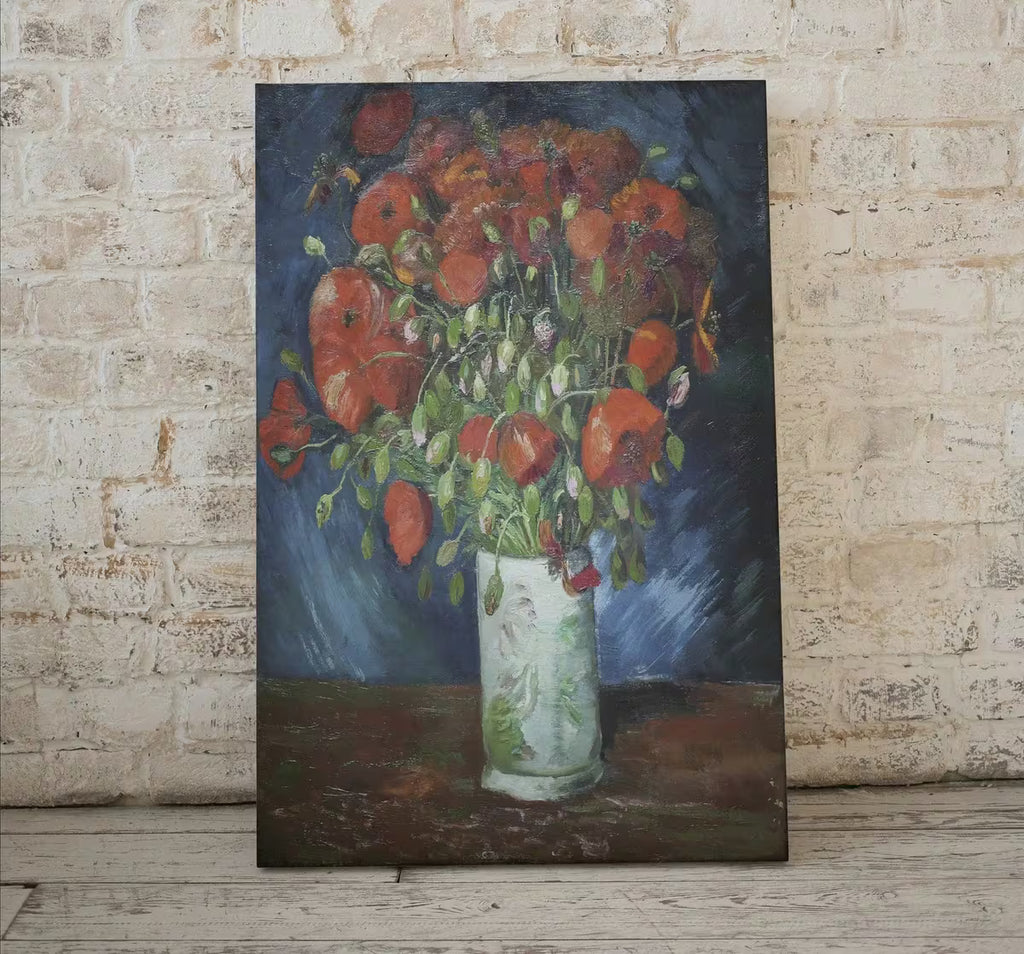 Vase with Poppies Painting, Famous van Gogh Art Print. Instant Download Printable van Gogh Fine Art. Vintage Still Life Red Poppies Painting – Printable Wall Art