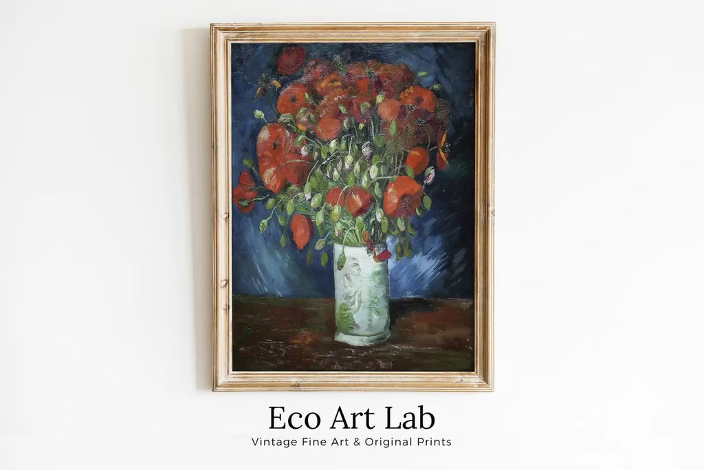 Vase with Poppies Painting, Famous van Gogh Art Print. Instant Download Printable van Gogh Fine Art. Vintage Still Life Red Poppies Painting – Printable Wall Art