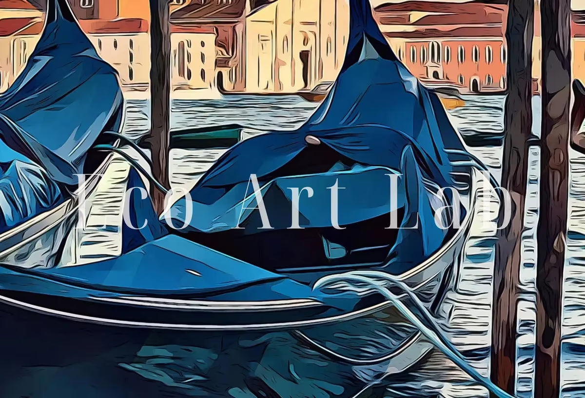Venice Gondolas Digital Painting Frame TV Art. Venice Italy Wall Art Frame TV Art 4K , Art for Tv, Colorful Art for Frame TV – Frame TV  Art