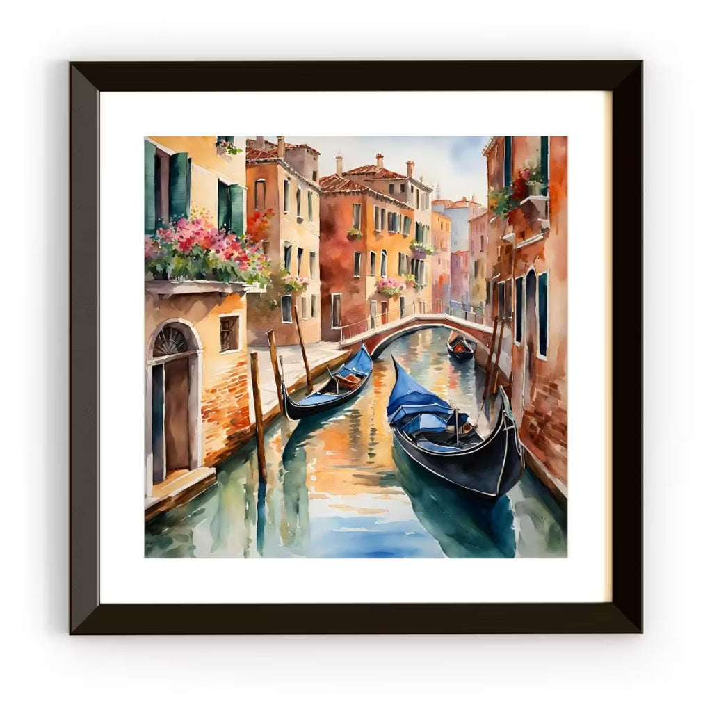 Venice Wall Art I Italy Printable Canal Home Decor I Gondola Painting  – Printable Wall Art