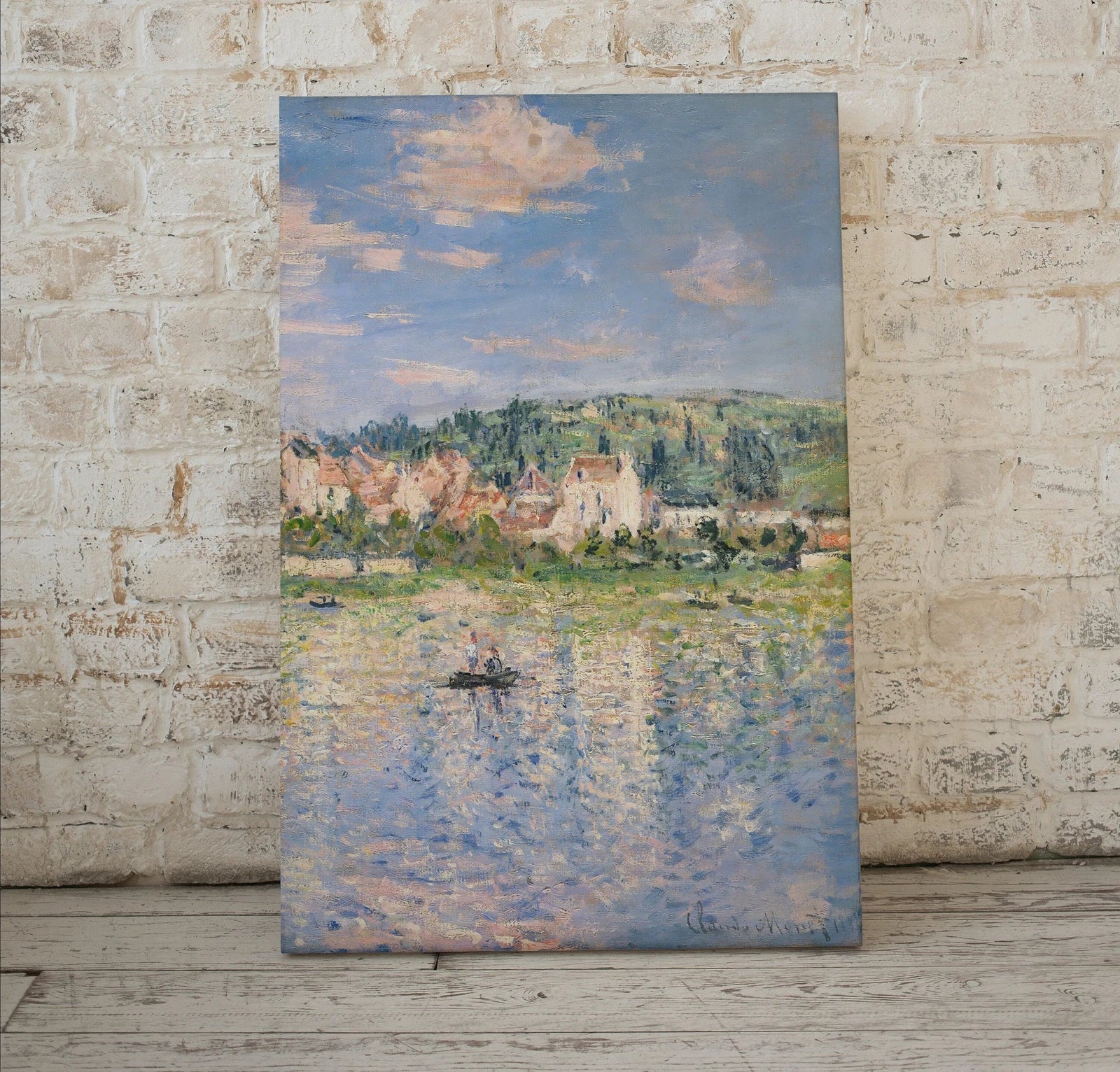 Detail view of artwork from Vétheuil in Summer Claude Monet Painting Famous Monet Art. Instant Download Vintage Decor. Monet Landscape Printable Wall Art. Vintage Decor. (variation 1)