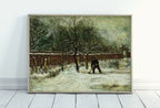Vicarage Garden Under Snow by Vincent van Gogh. Printable Famous Art Print. Instant Download van Gogh Print Vintage Painting. Fine Art Print – Printable Wall Art